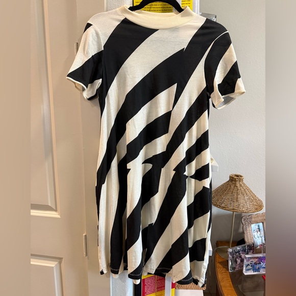 NWOT Cheap Monday Striped High Neck Swing Dress - Picture 1 of 5